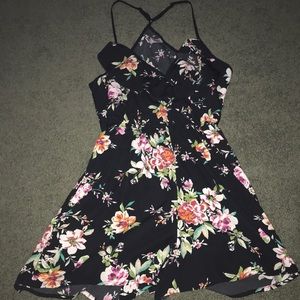 Black Floral Romper